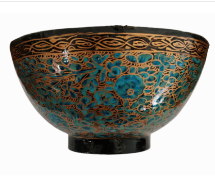 Black And Blue Bowl Paper Mache
