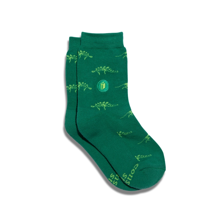 Kids Socks that Give Books (Green Dinosaurs) Preschool