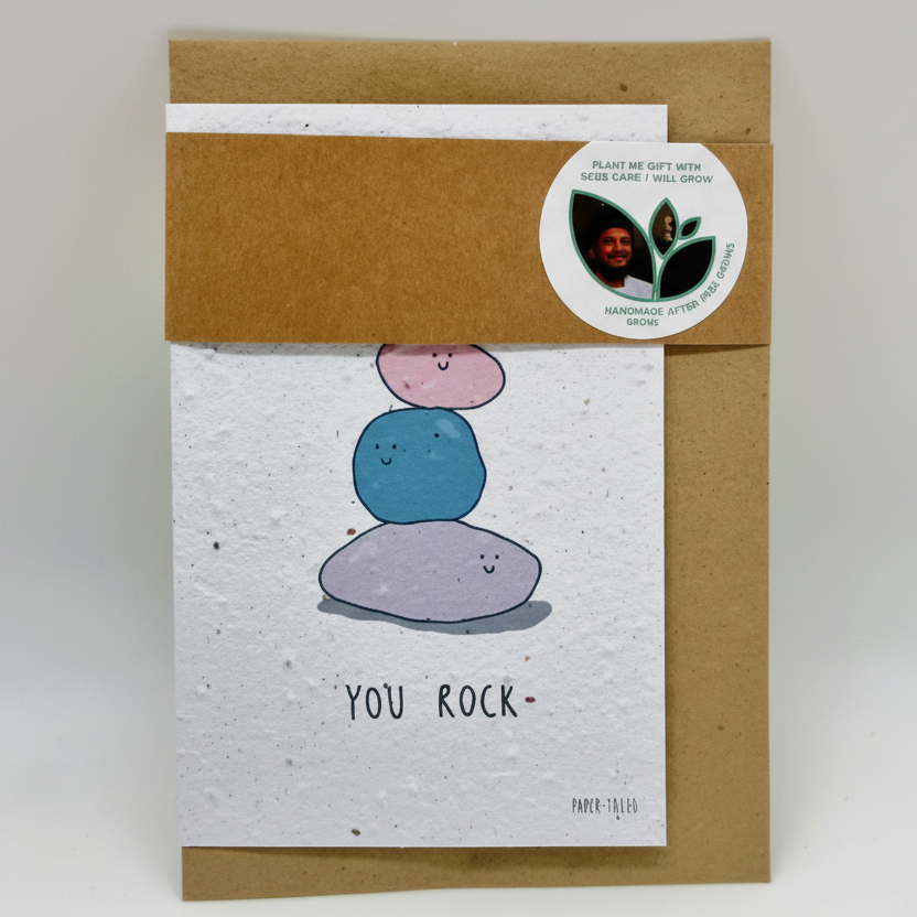 Growing Paper Greeting Card - You Rock