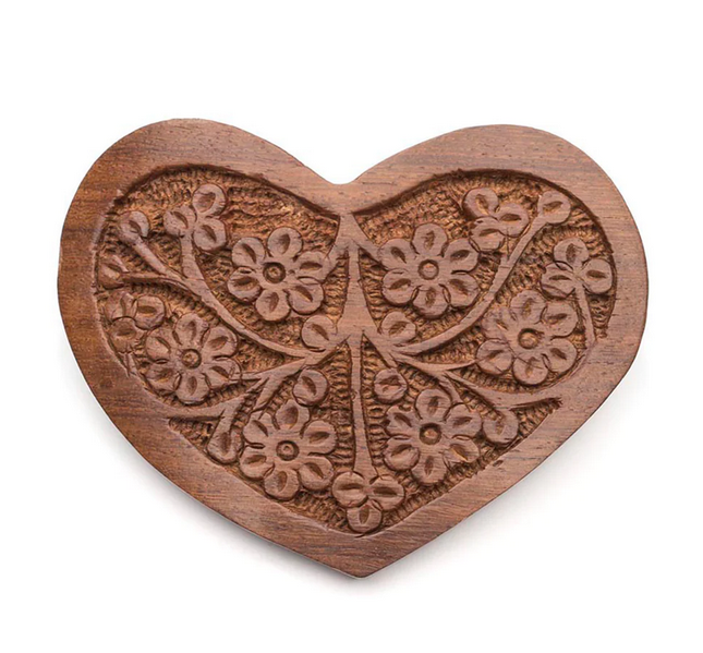 Heart Shaped Hand-carved Wooden Barrette