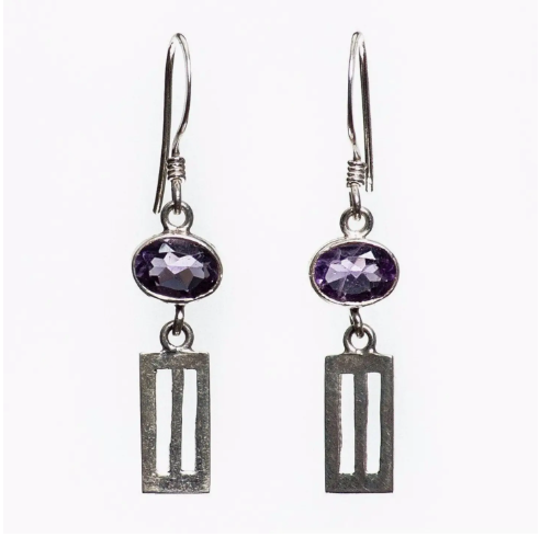 Core Silver Earrings  Amethyst
