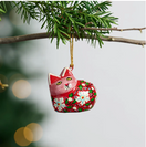 Switch Painted Floral Cat Paper Mache Ornament 3 image