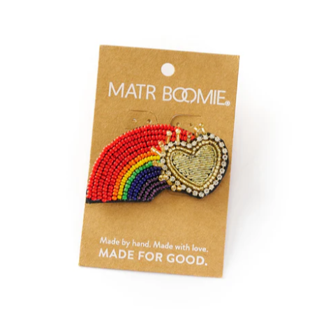 Bala Mani Beaded Rainbow Brooch Pin